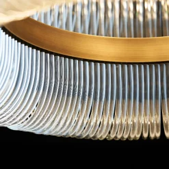 Bovola Modern Luxury Clear Glass Rod Bronze Chandelier With 24 Light Bulbs