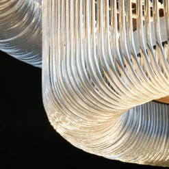 Bovola Modern Luxury Clear Glass Rod Bronze Chandelier With 24 Light Bulbs