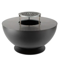 BQ157A Tulipano Round Black Iron Barbecue