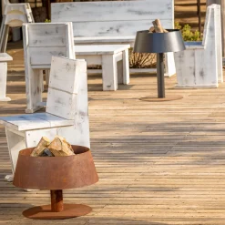 BR114 Lampada Bassa Steel Fire Pit