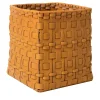 Braided Square-Cut Ocher Basket by Oscar Maschera