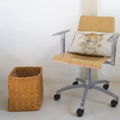 Braided Square-Cut Ocher Basket by Oscar Maschera