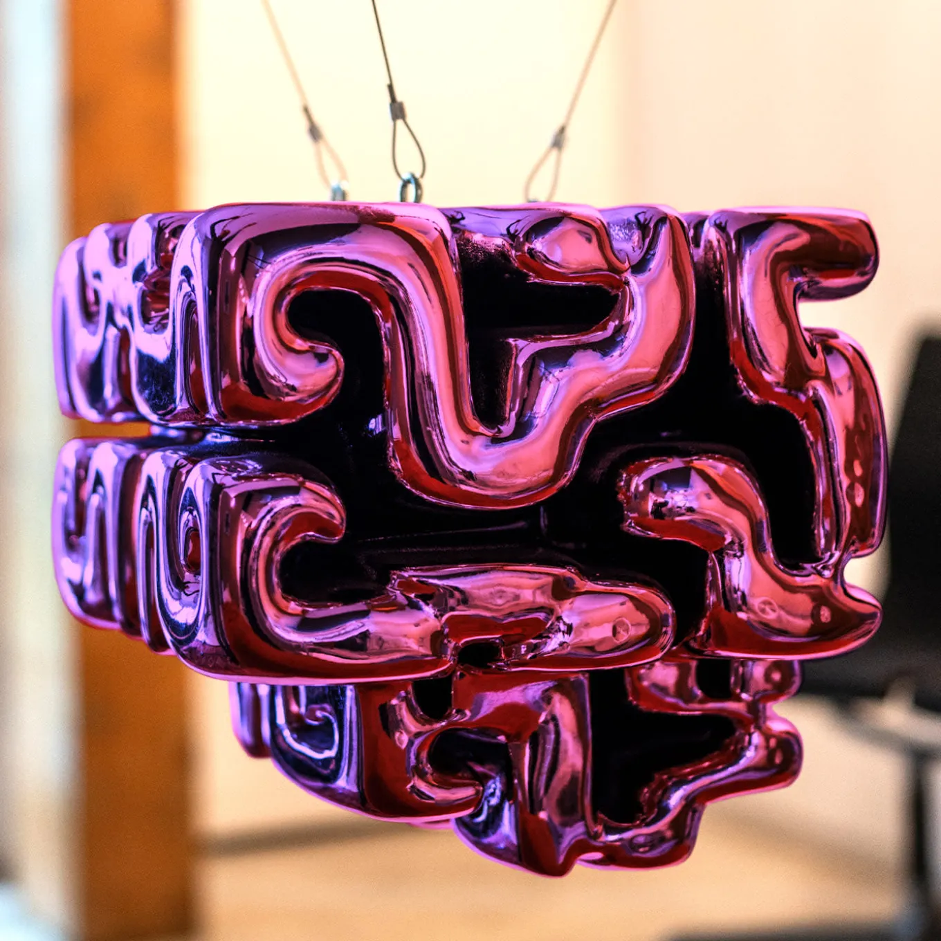 Brain Drain Magenta Sculpture