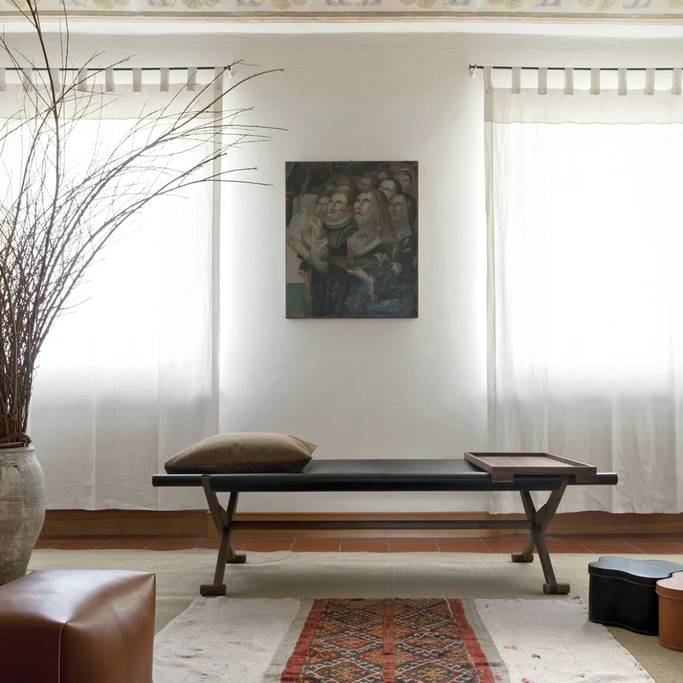 Branda Leather Bench by Enrico Tonucci