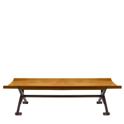 Branda Leather Full Grain Cognac Bench