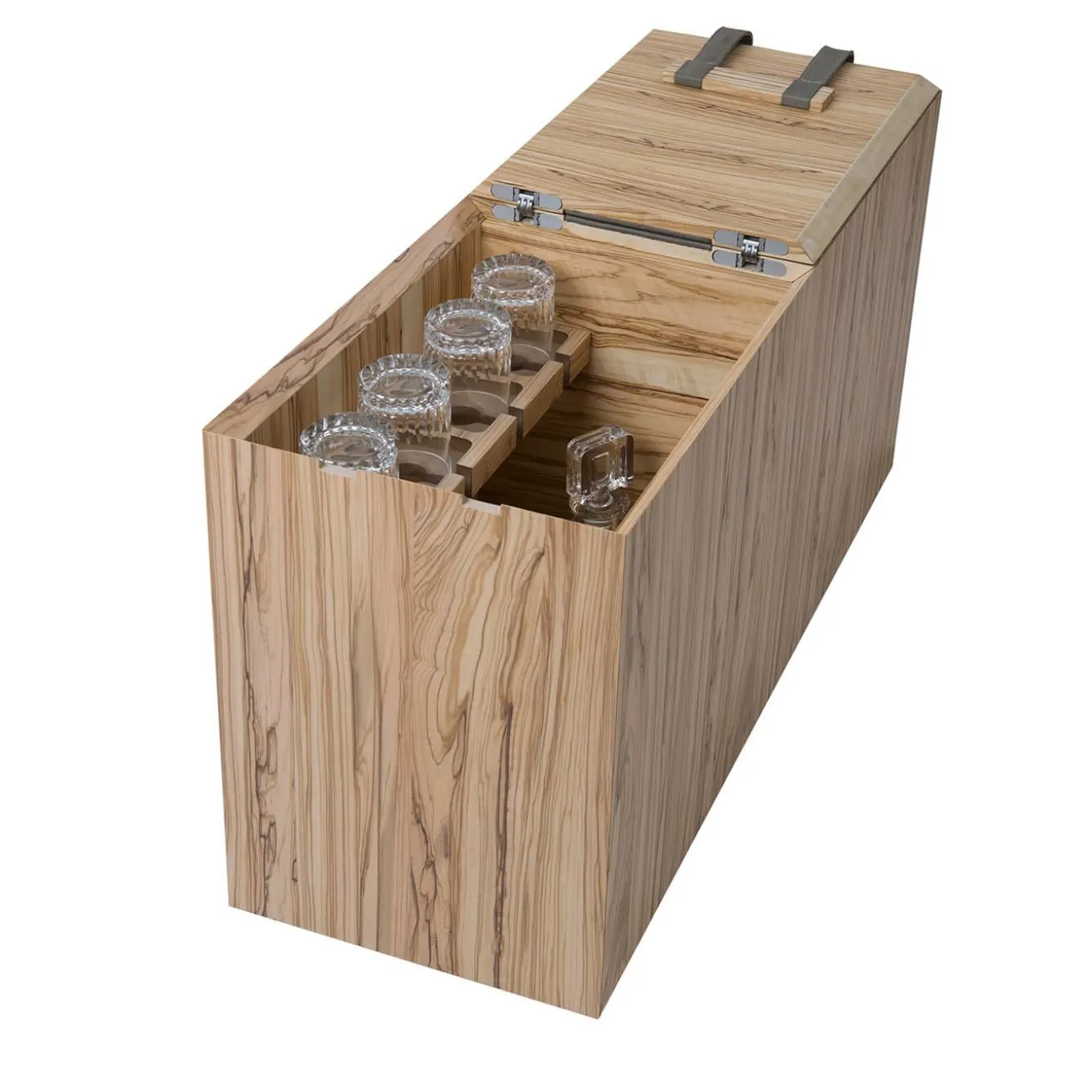 Brandy Olive-Wood Bottle-Holder Table