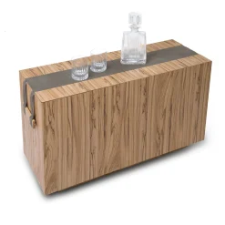 Brandy Olive-Wood Bottle-Holder Table