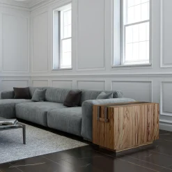 Brandy Olive-Wood Bottle-Holder Table