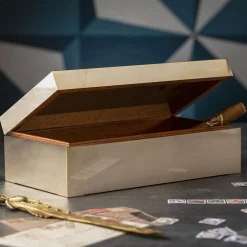 Brass and Cedar Wood Cigar Box