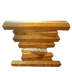 Brass And Lasa Marble Console