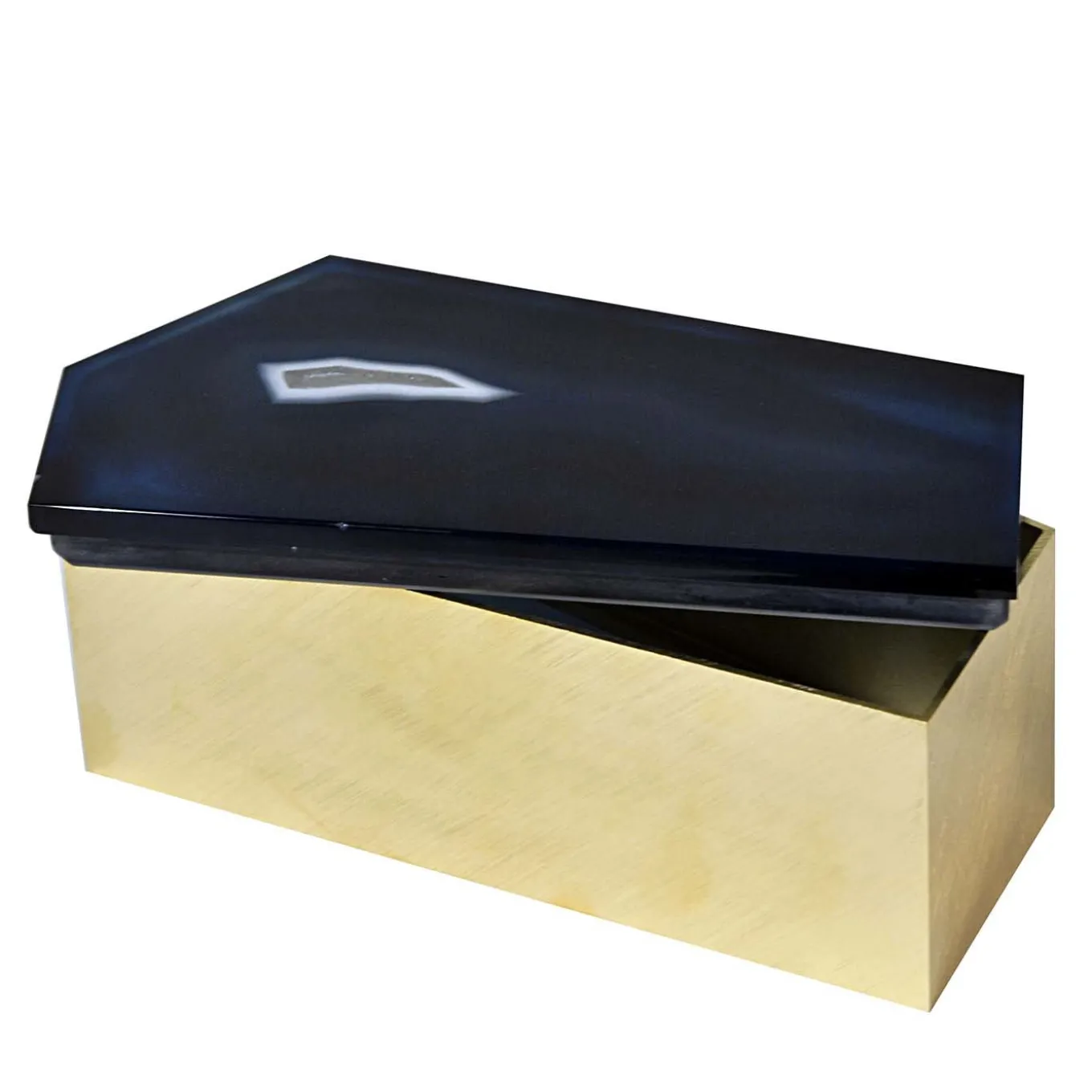 Brass Box with Agate Lid