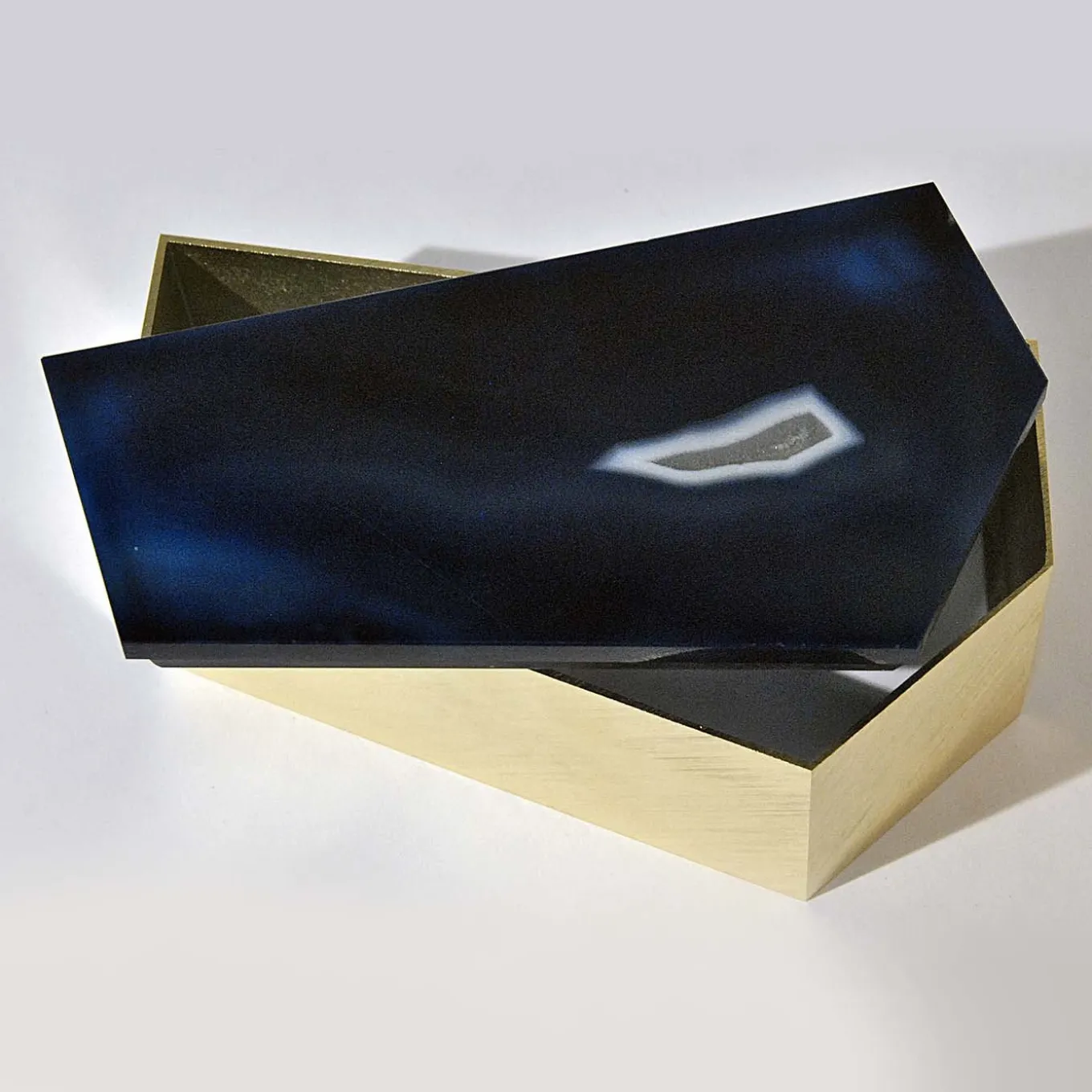 Brass Box with Agate Lid