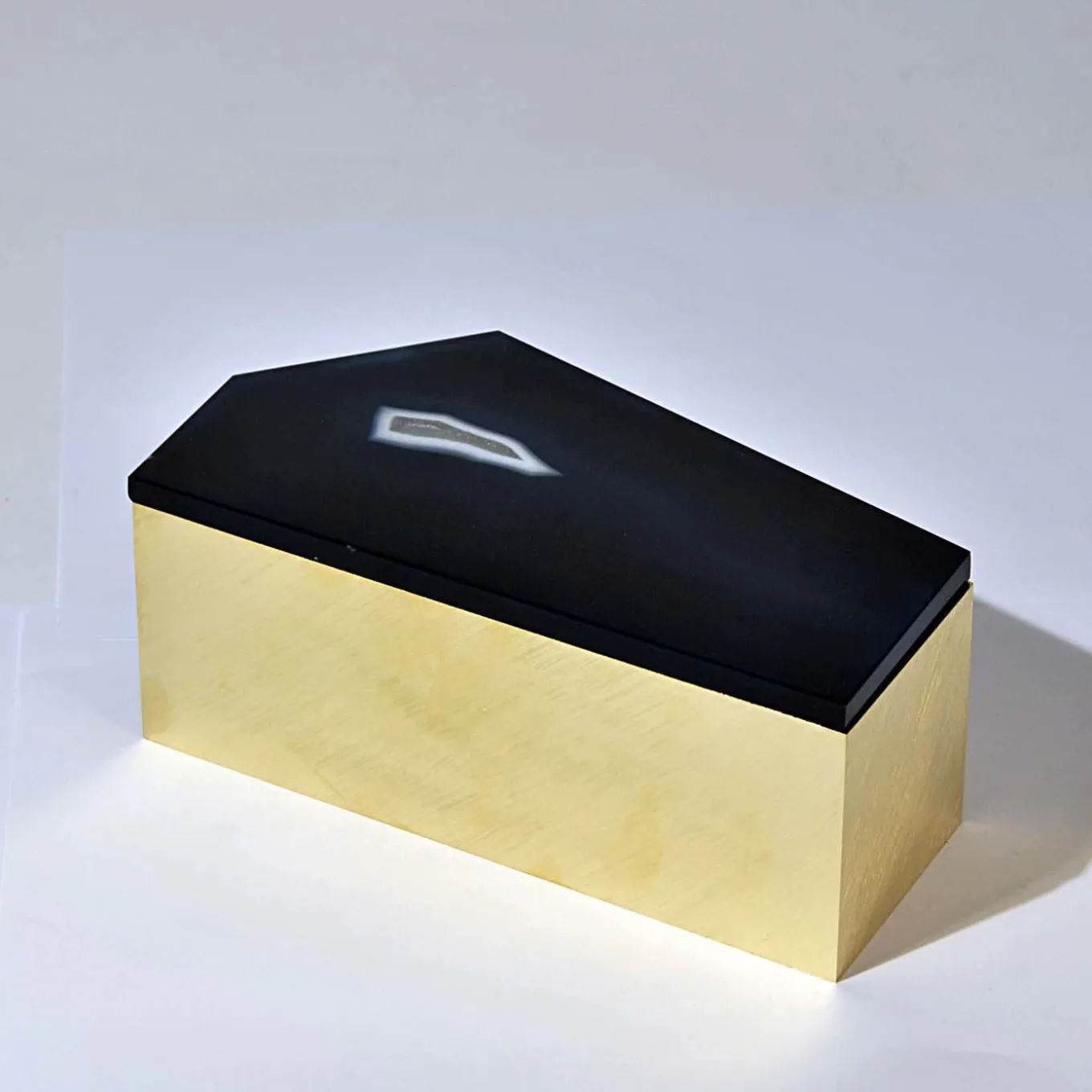 Brass Box with Agate Lid