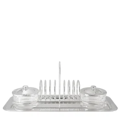 Breakfast Set of Toast Holder and 2 Jam Pots