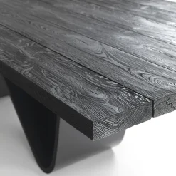 Bree E Onda black solid oak wood and iron Dining Table