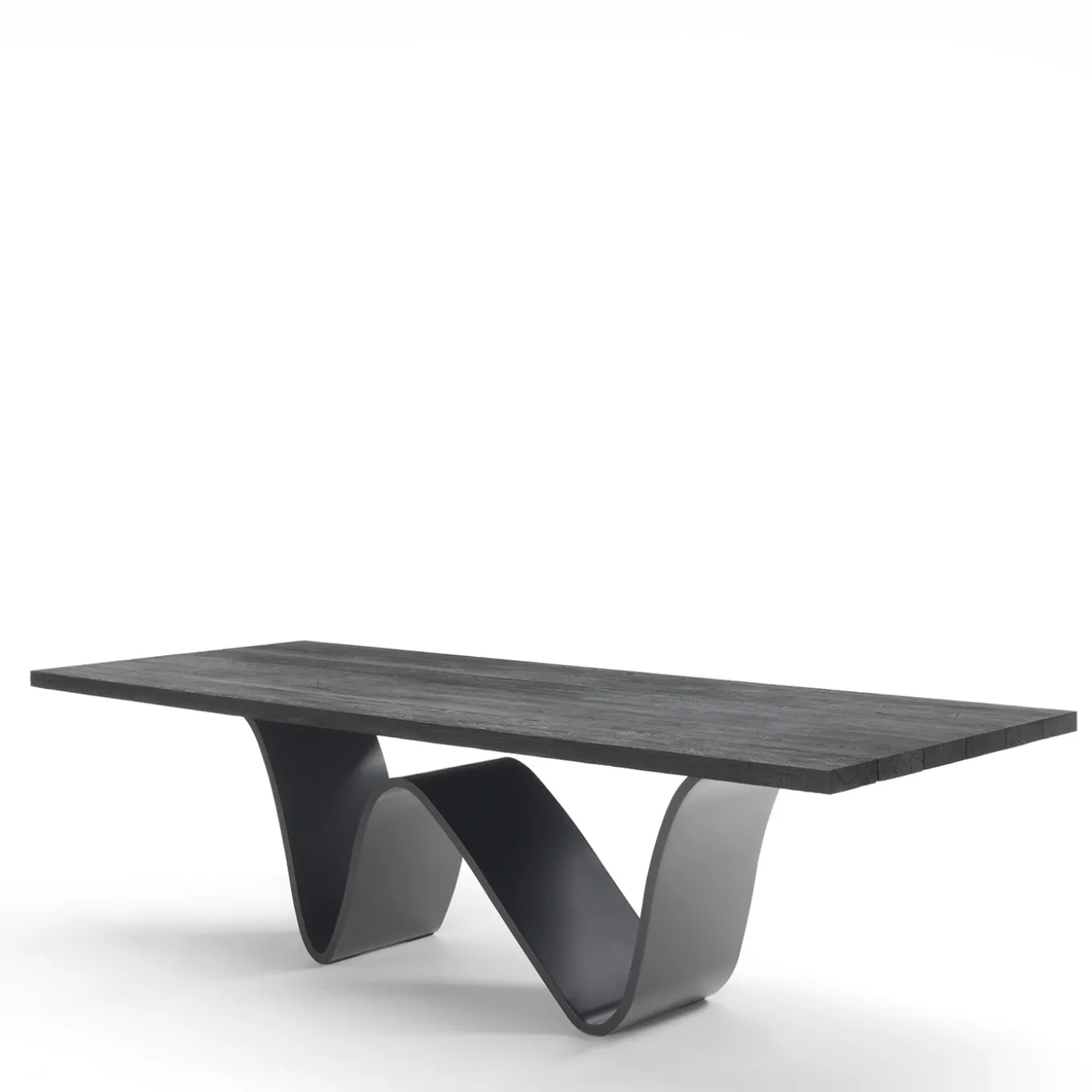 Bree E Onda black solid oak wood and iron Dining Table