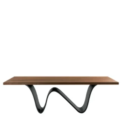 Bree e Onda solid walnut wood and iron Dining Table