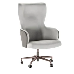 Brera Gray & White Swivel Office Armchair on Castors