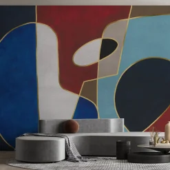 Bright colors shapes on shapes #2 textured wallpaper