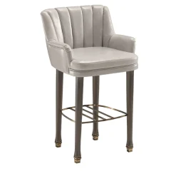 Brio White Leather Bar Stool