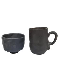 Bro Set of 2 Matte Gray/Brown Cups