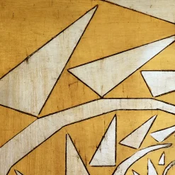 Broken Attraction Carved wood with gold & silver leaf by Giuseppe Caiafa