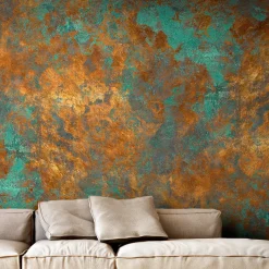 Bronze Abstract Textured Wallpaper