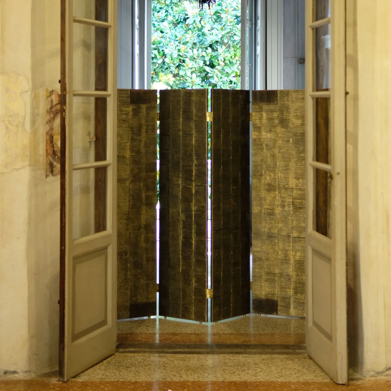 Bronze Four-Panel Room Divider