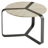 Brooklyn White Travertino Marble And Metal Legs Coffee Table