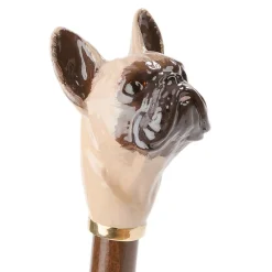 Brown Umbrella with French Bulldog Handle