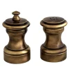 Brushed Bronze Plated Brass Pepper Mill And Salt Shaker