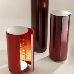 Brushed Red Cylindrical Cabinet