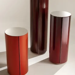 Brushed Red Cylindrical Cabinet