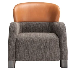 Bucket Brown/Gray Armchair with Low Headrest