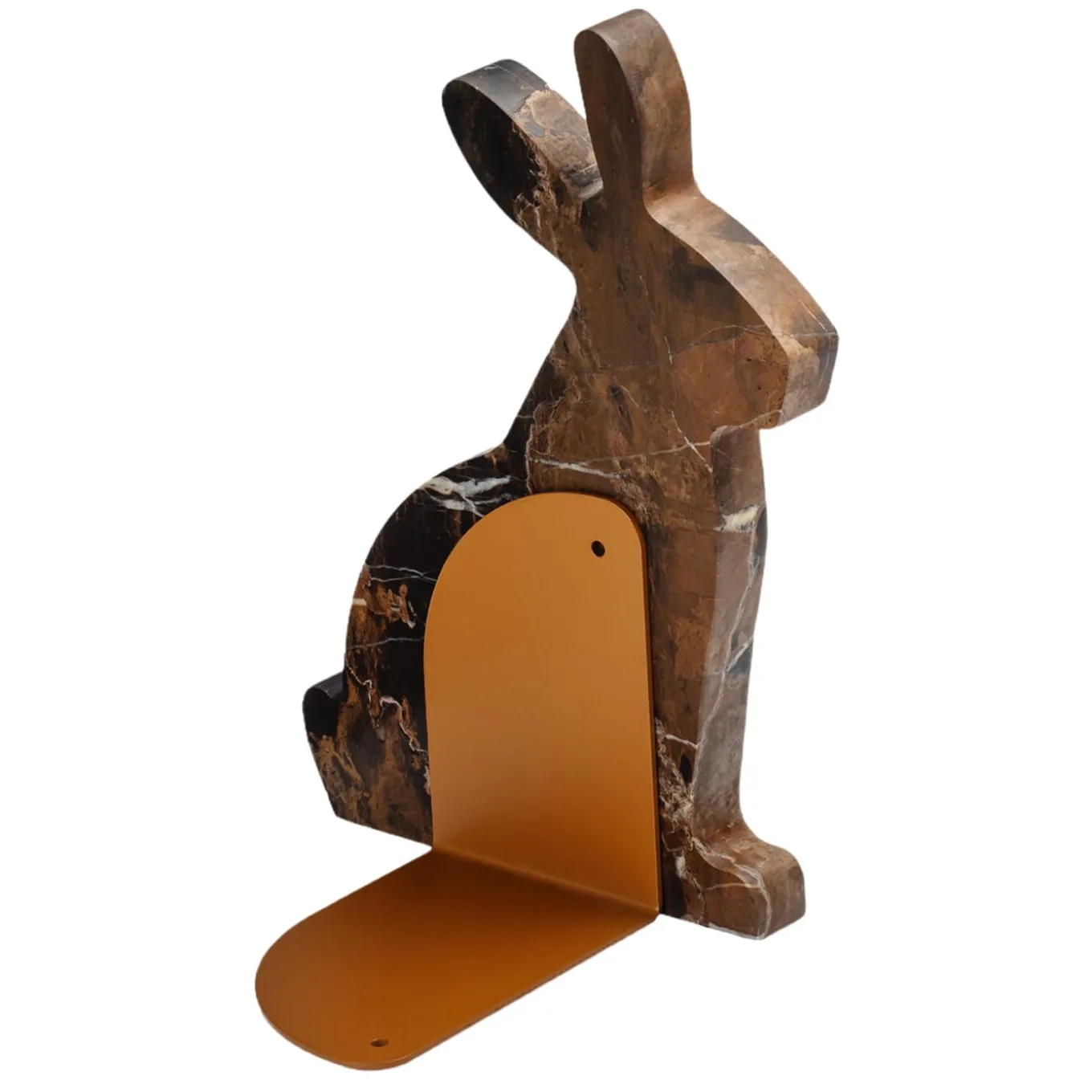 Bunny Set of 2 Black & Gold Bookends by Alessandra Grasso