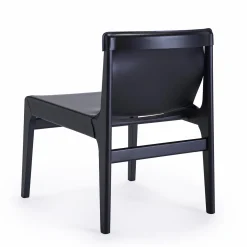 Burano Black Leather Lounge Chair by Balutto Associati