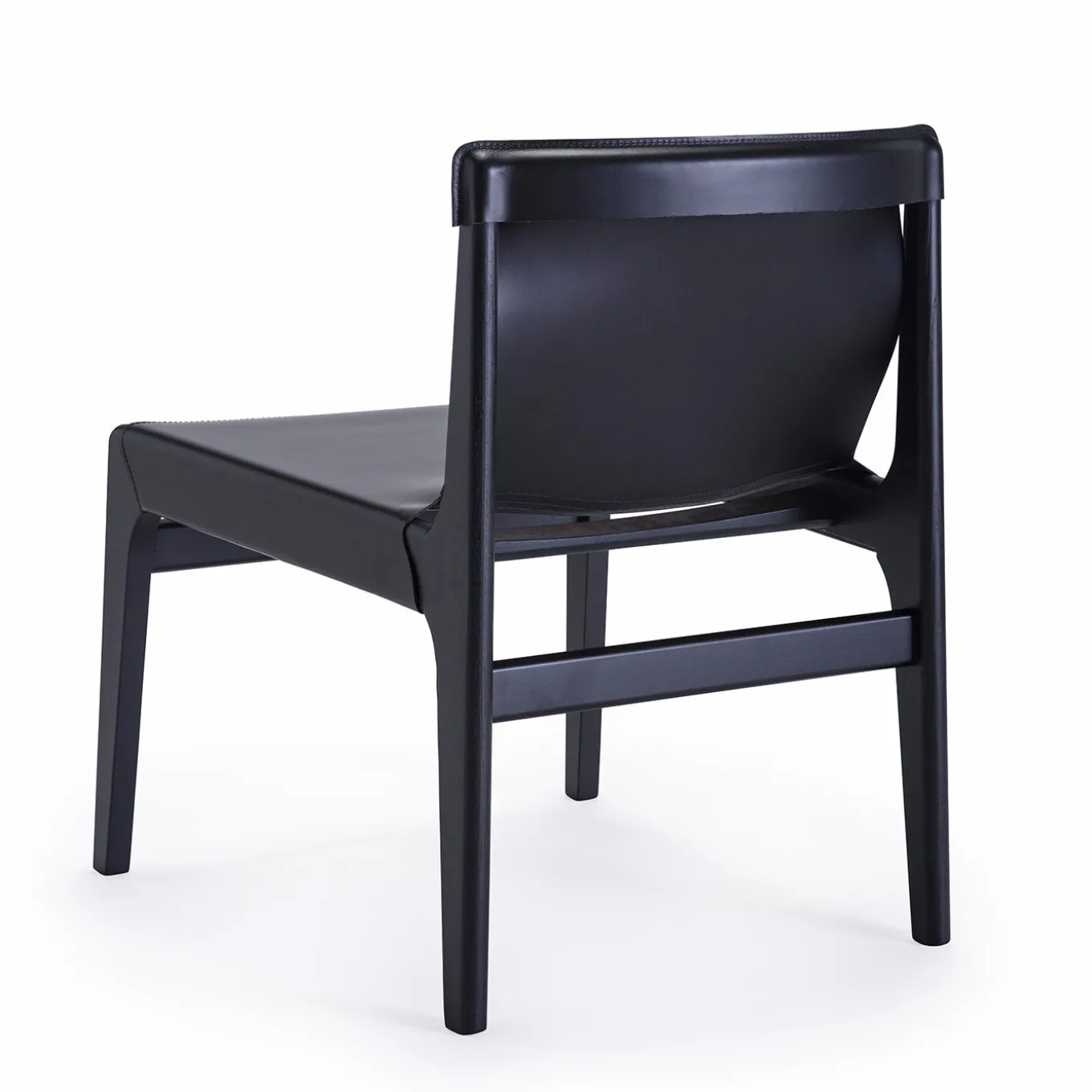Burano Black Leather Lounge Chair by Balutto Associati