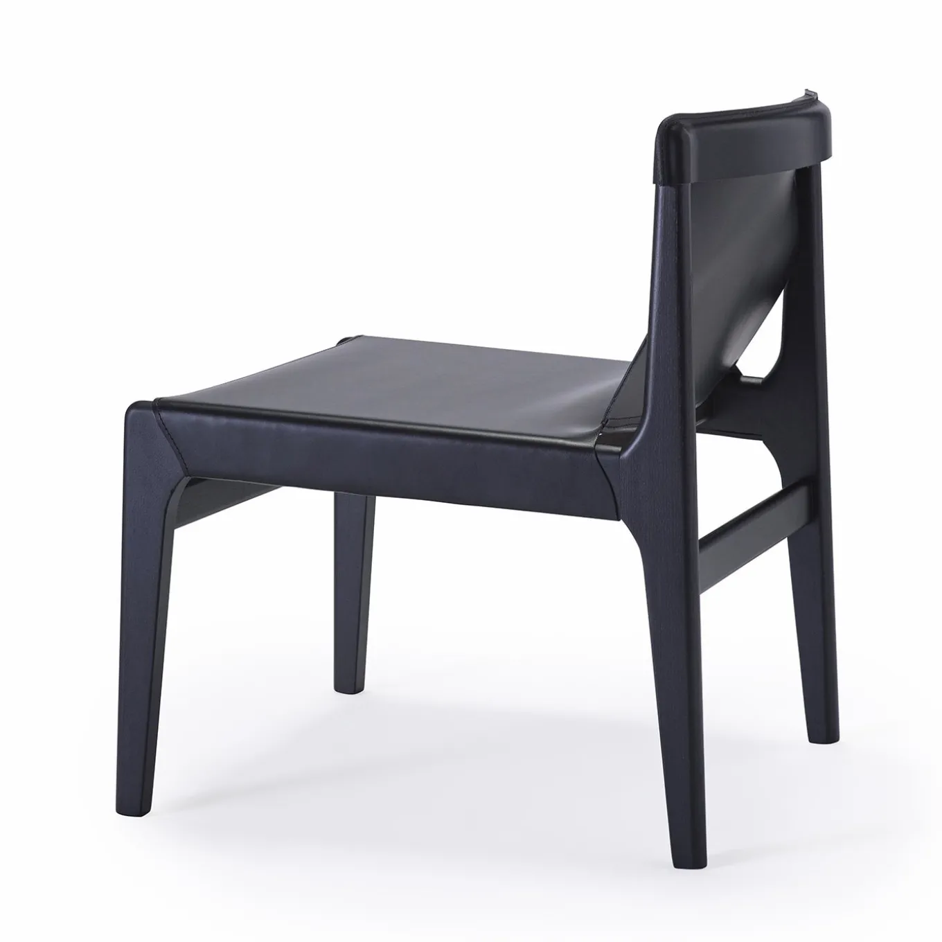Burano Black Leather Lounge Chair by Balutto Associati
