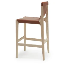 Burano/sg 30 Brown Leather Bar Stool by Balutto Associati