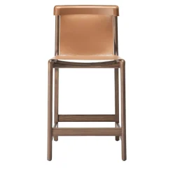Burano/sg 24 Brown Leather Counter Stool by Balutto Associati