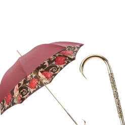 Burgundy Vintage Umbrella - Double Cloth