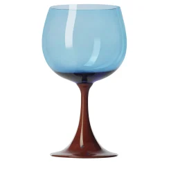 Burlesque Coral & Blue Stem Glass by Stefano Marcato