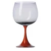 Burlesque Coral & Gray Stem Glass by Stefano Marcato
