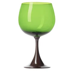 Burlesque Green & Blueberry Stem Glass by Stefano Marcato