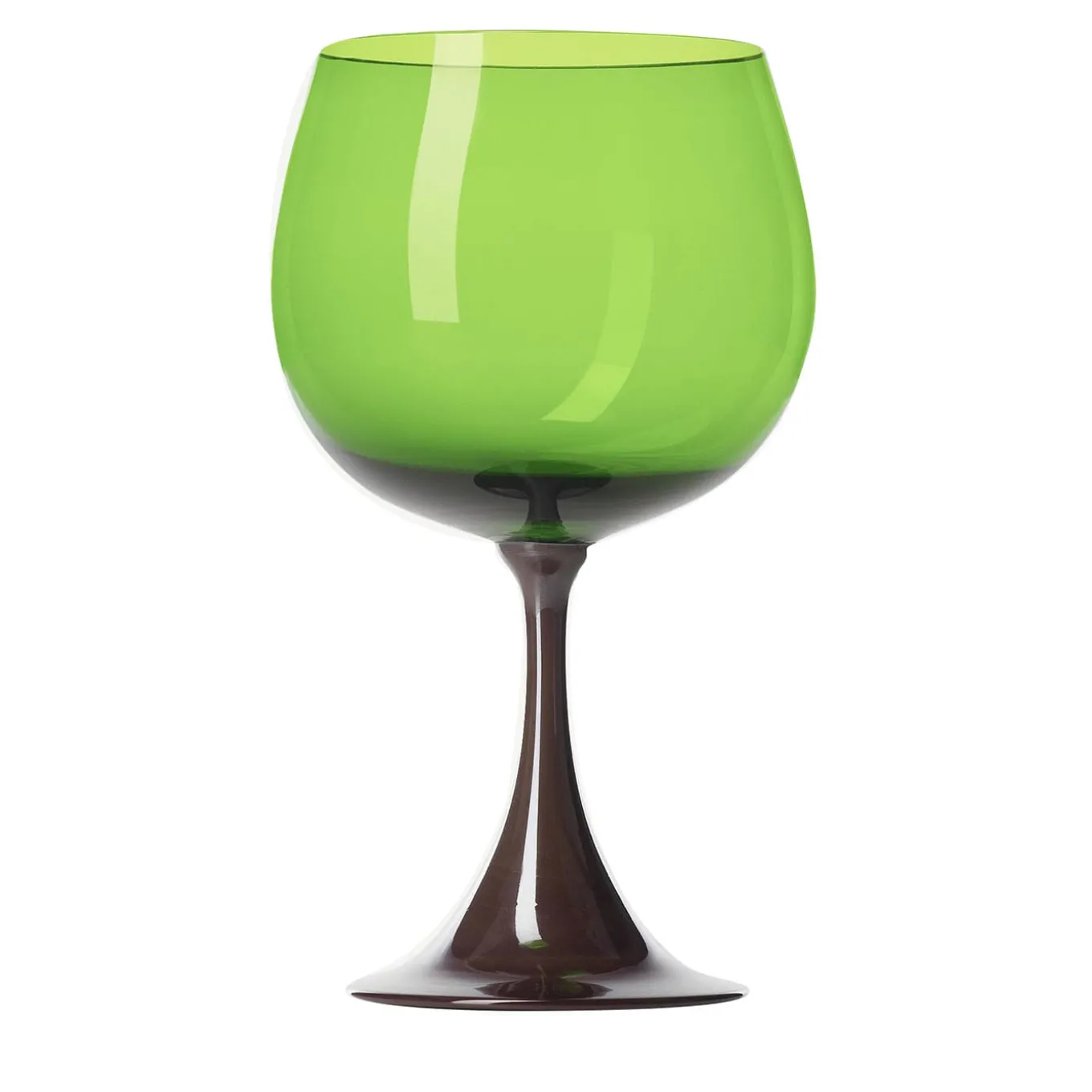 Burlesque Green & Blueberry Stem Glass by Stefano Marcato