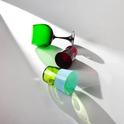 Burlesque Green & Blueberry Stem Glass by Stefano Marcato