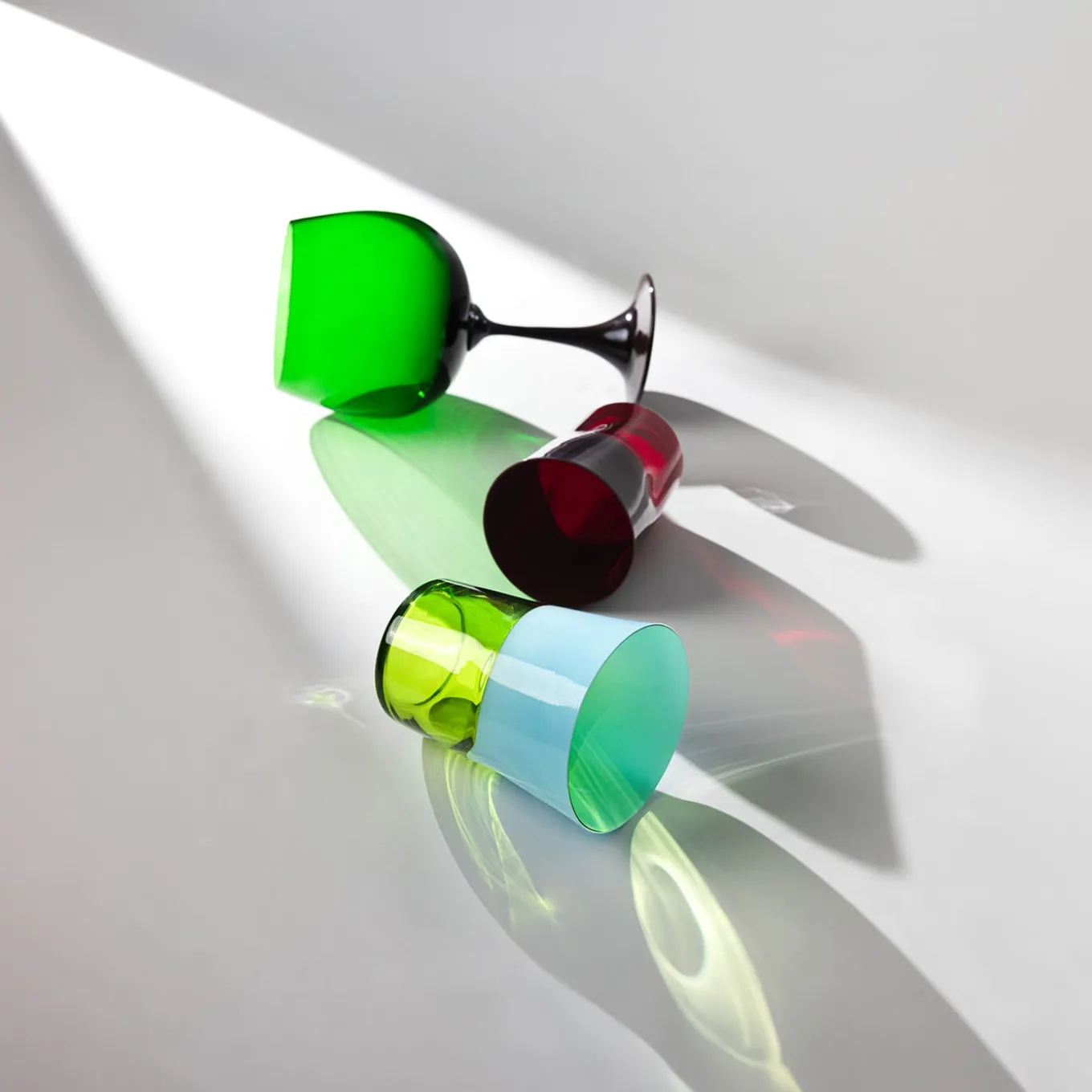 Burlesque Green & Blueberry Stem Glass by Stefano Marcato