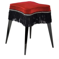 Burlesque stool in red velvet