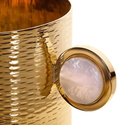 Bus Hammered Golden Tea Cup with Saucer