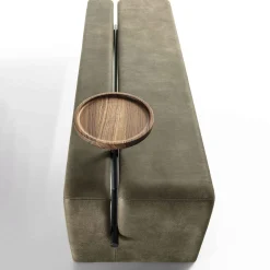 Butter Leather Bench with Tray